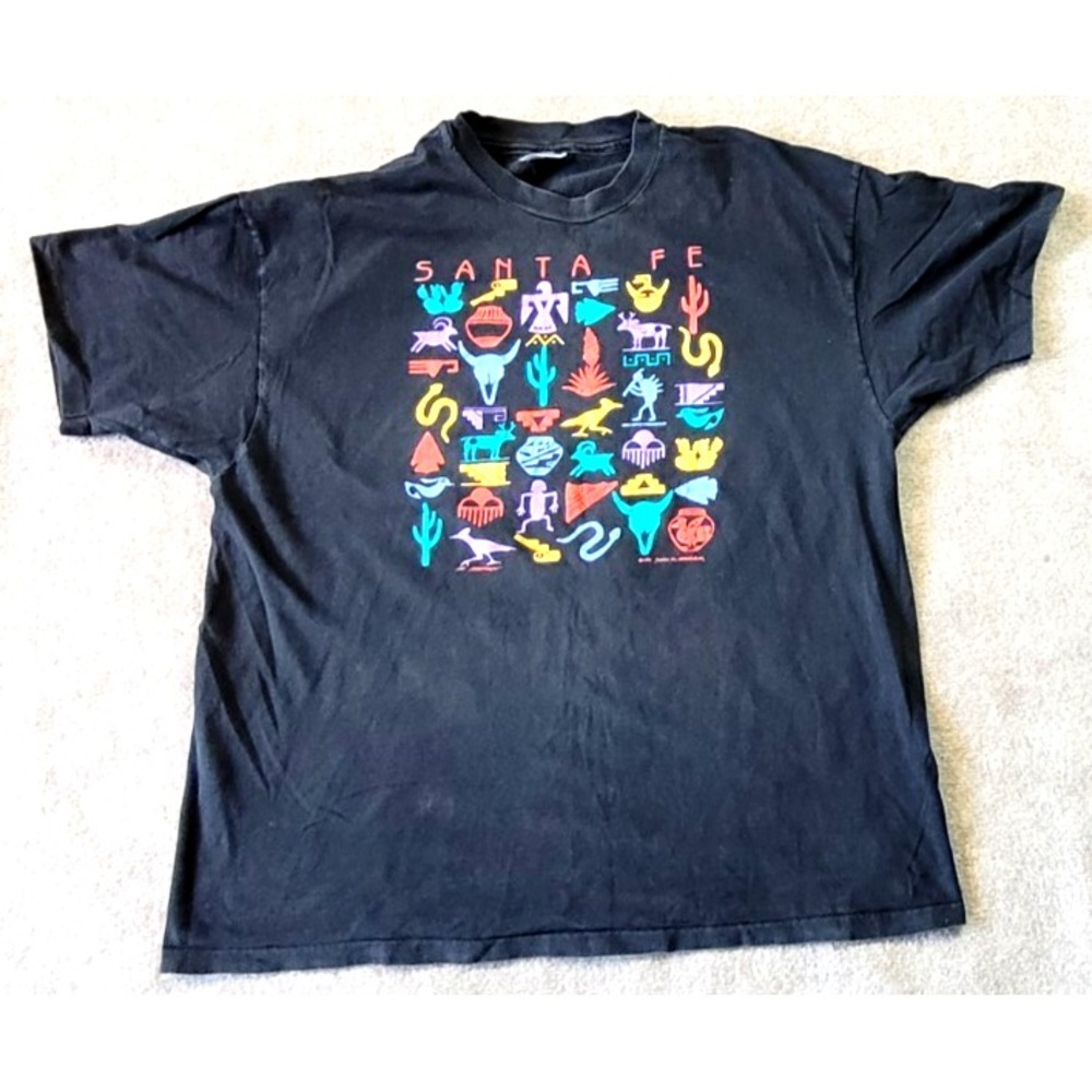 Vintage Santa Fe Sportswear Southwestern Graphic Shirt 1991 XXL SHORT SLEEVE